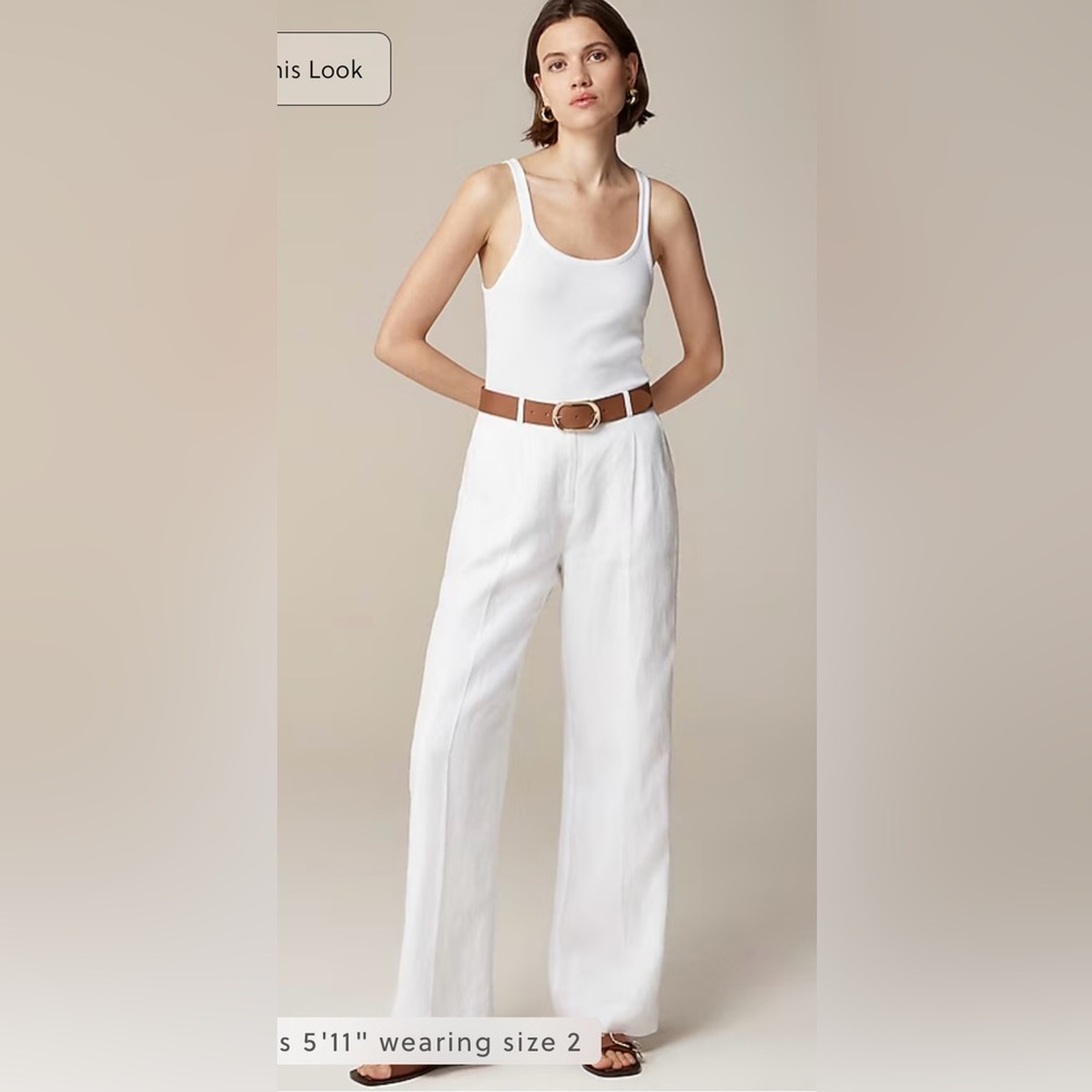 J.Crew Wide-leg Essential pant in linen in white